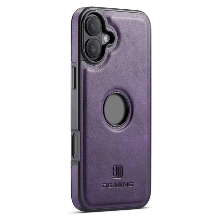 DG.MING - DG.MING iPhone 16 Mobilskal Anti-Drop Läder - Lila