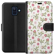 Gustaf - Pl&aring;nboksfodral till Samsung Galaxy A6 (2018) med Blommigt