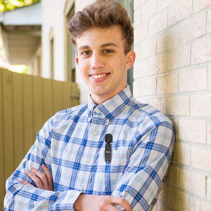 Hoco - HOCO Trådlös Lavaliermikrofon Lightning L15 - Svart