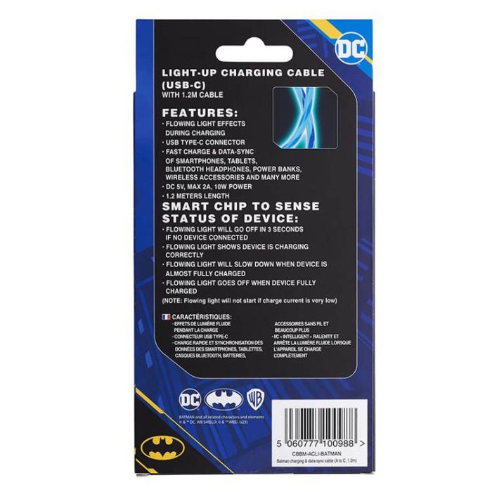 BATMAN - Batman USB-A till USB-C Kablar (1.2m) Bat Logo