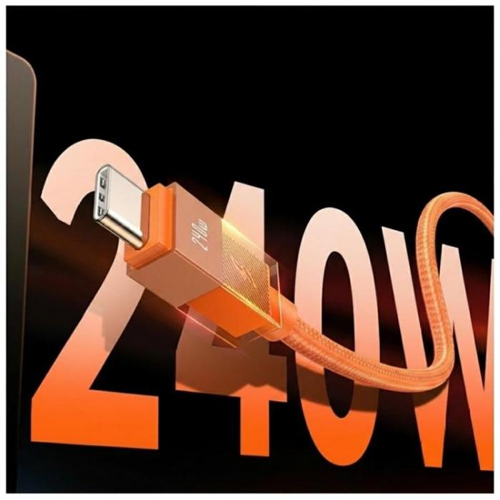 USAMS - USAMS USB-C till USB-C 240W Kabel 1.2m U93 - Orange