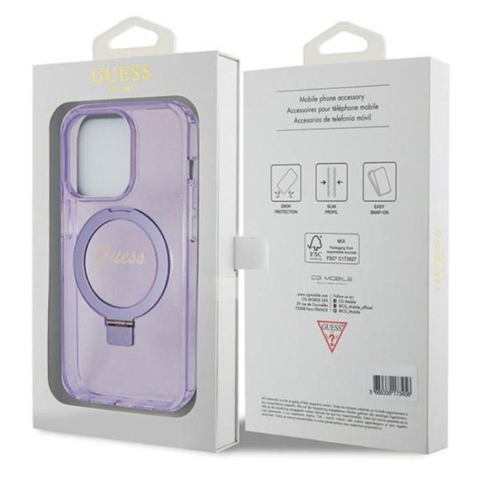 Guess - Guess iPhone 14 Pro Mobilskal Magsafe Script Glitter