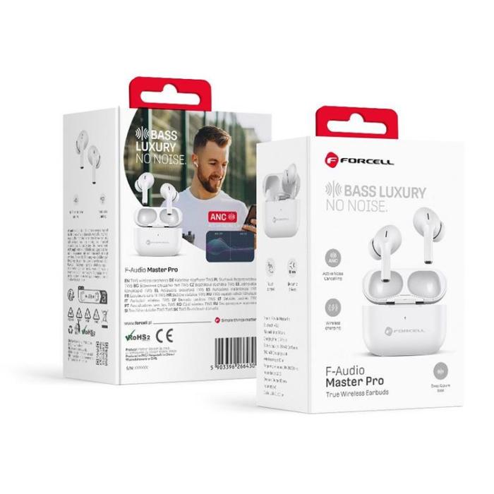 Forcell - Forcell Trådlösa In-Ear Hörlurar TWS F-Audio - Vit