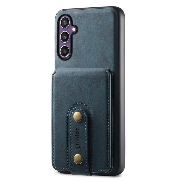 DENIOR - DENIOR D14 Samsung Galaxy S23 FE Fodral KonstLäder Blå