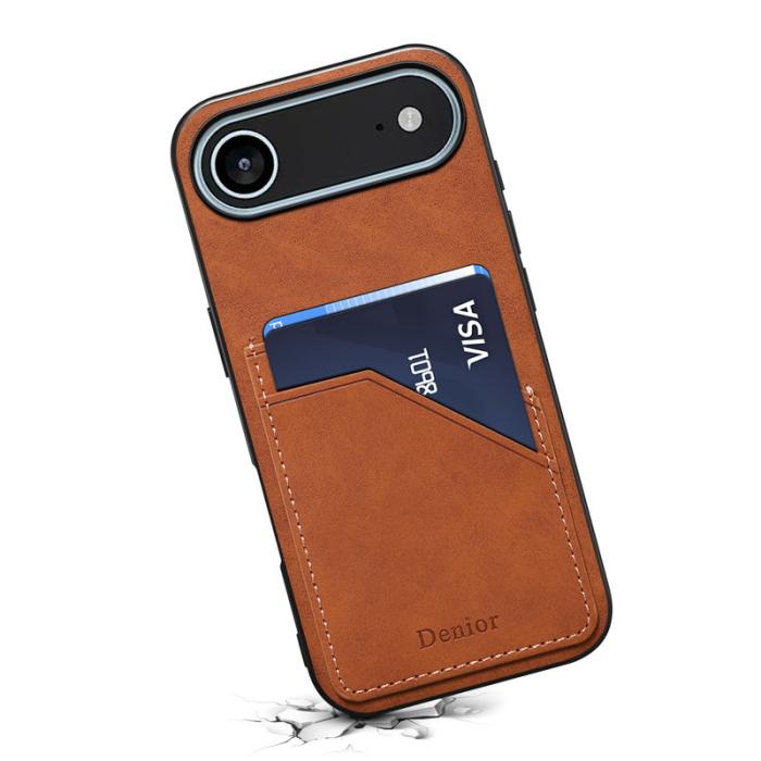 DENIOR - DENIOR Mobilskal till iPhone Air PU Läder + TPU + PC - Brun