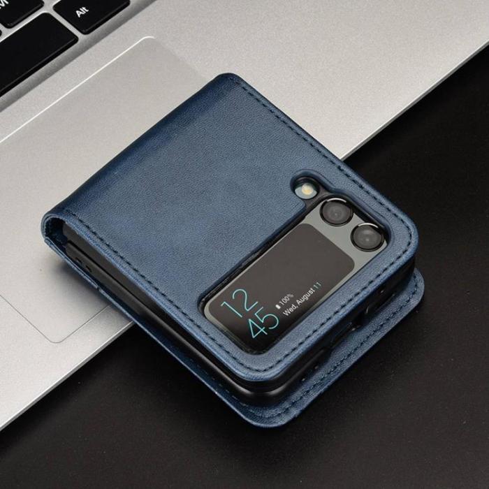 A-One Brand - Galaxy Z Flip 4 Plånboksfodral Portable Folding - Blå