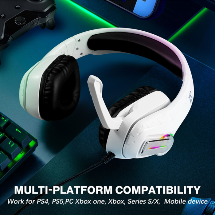 KOTION EACH - KOTION EACH Over-Ear Gaming Trådbundna Hörlurar med Mikrofon LED-ljus G4100