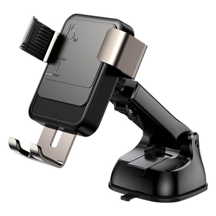 UTGATT4 - Joyroom Qi wireless 15 W car charger gravity phone holder Svart