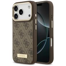 Guess - Guess iPhone 17 Pro Mobilskal MagSafe 4G Logo Plate - Brun