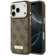 Guess - Guess Mobilskal till iPhone 17 Pro MagSafe 4G Logo Plate - Brun