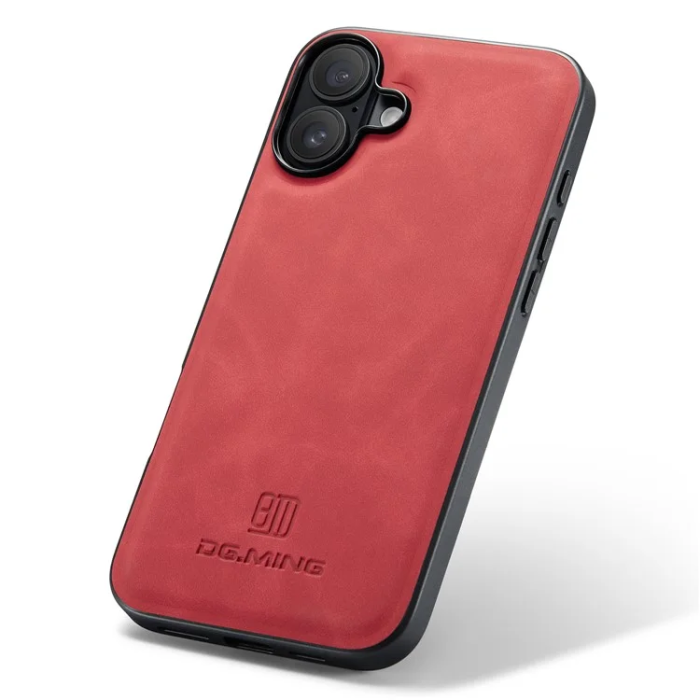DG.MING - DG.MING iPhone 16 Plus Mobilskal Hybrid Läder - Röd