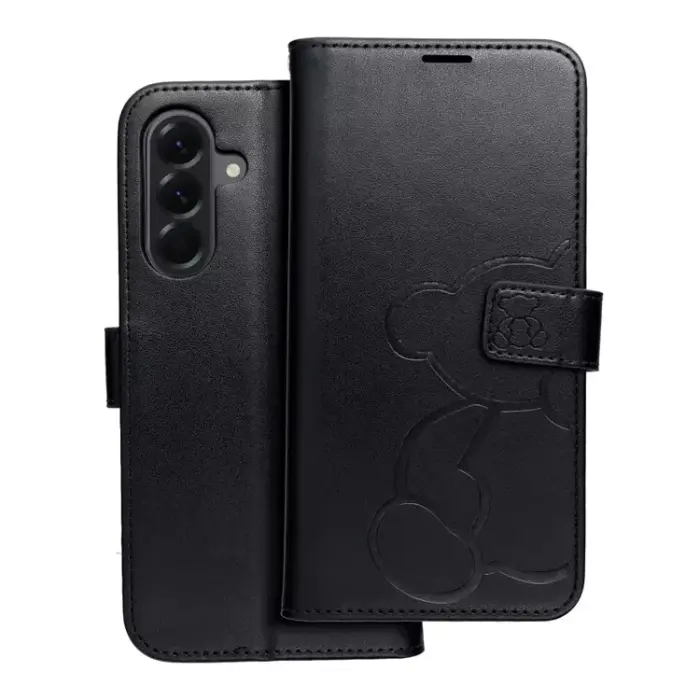 A-One Brand - Galaxy S25 Edge Plånboksfodral Mezzo - Teddy Bear Svart