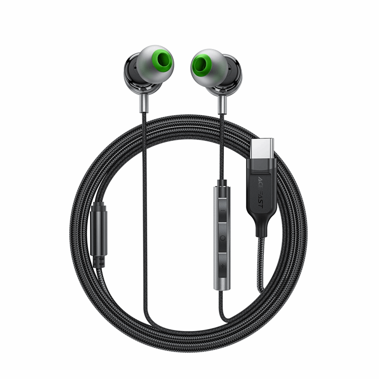 Acefast In-Ear Hörlurar L5 Trådbundna USB-C 1.2m - Svart | 505771 | AlltMobil