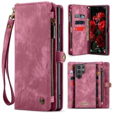 Caseme - CaseMe Pl&aring;nboksfodral f&ouml;r Samsung Galaxy S26 Ultra Konstl&auml;der med rem - R&ouml;d