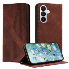 OEM - Pl&aring;nboksfodral f&ouml;r Samsung Galaxy S26 Konstl&auml;der med st&auml;ll - Brun