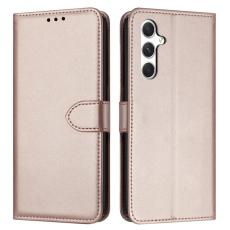 OEM - Pl&aring;nboksfodral f&ouml;r Samsung Galaxy S26 Konstl&auml;der med st&auml;ll - Ros&eacute;guld
