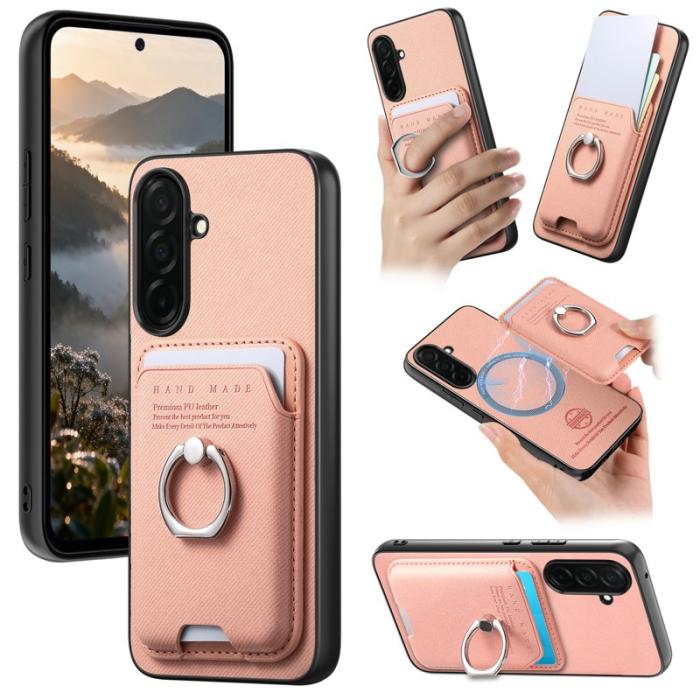 OEM - Mobilskal för Samsung Galaxy S26 Konstläder + PC + TPU - Rosa