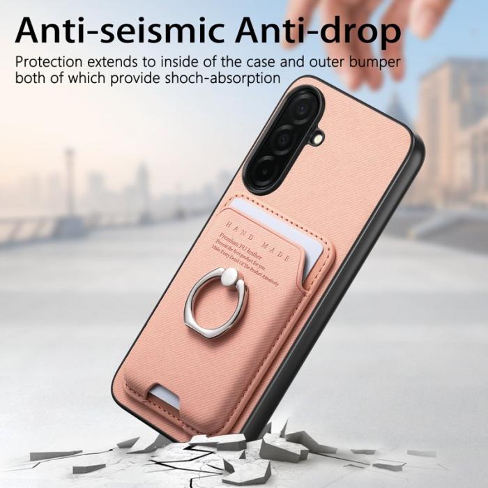 OEM - Mobilskal för Samsung Galaxy S26 Konstläder + PC + TPU - Rosa