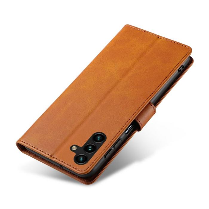 OEM - Mobilskal för Samsung Galaxy S26 Konstläder Ställ - Khaki