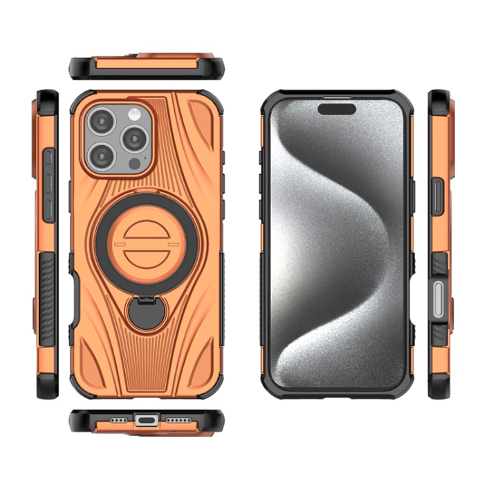 A-One Brand - iPhone 16 Pro Max Mobilskal MagSafe Magnetic Kickstand - Orange
