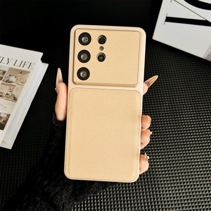 OEM - Mobilskal för Samsung Galaxy S26 Ultra Texturerat Konstläder - Khaki