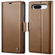 Caseme - CASEME Pl&aring;nboksfodral Konstl&auml;der till Google Pixel 8 - Brun