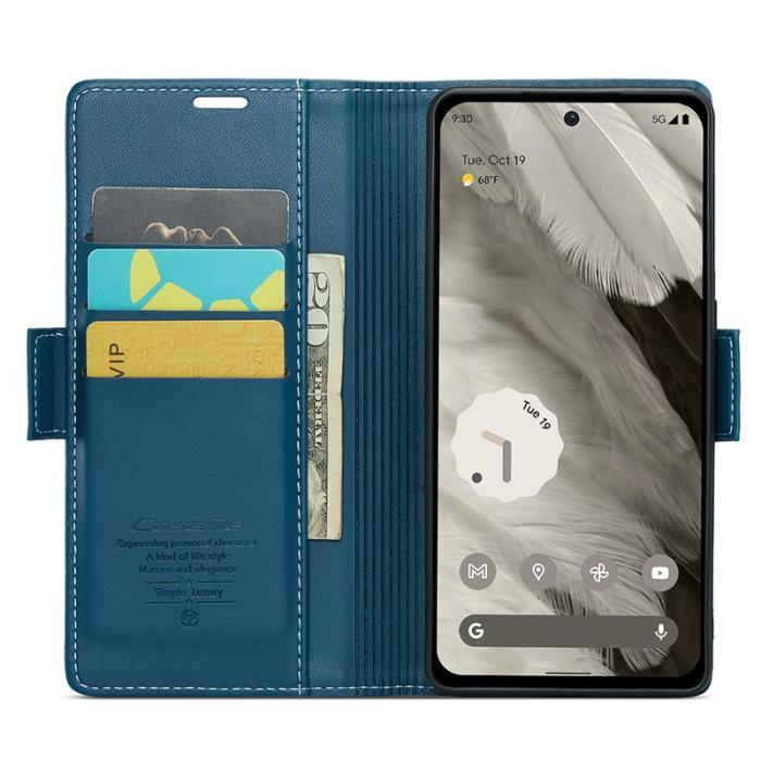 Caseme - CASEME Plånboksfodral Konstläder till Google Pixel 8 - Blå
