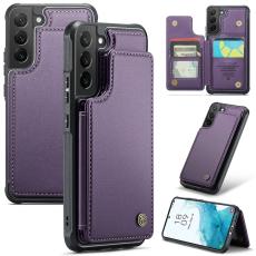 Caseme - CASEME C22 Fodral f&ouml;r Samsung Galaxy S22 5G Konstl&auml;der Lila
