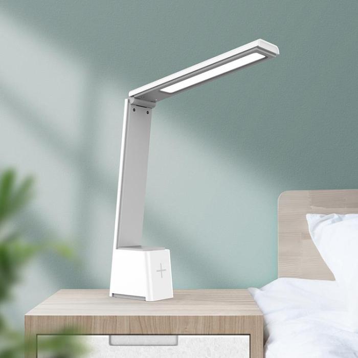 Forever Light - Forever Light Skrivbords LED-lampa Vikbar ANDERS 5W PURE - Grå/Vit