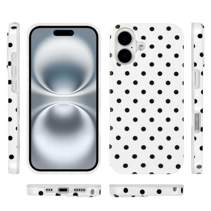 A-One Brand - iPhone 17 Mobilskal Dot Design Imd Tpu - Vit