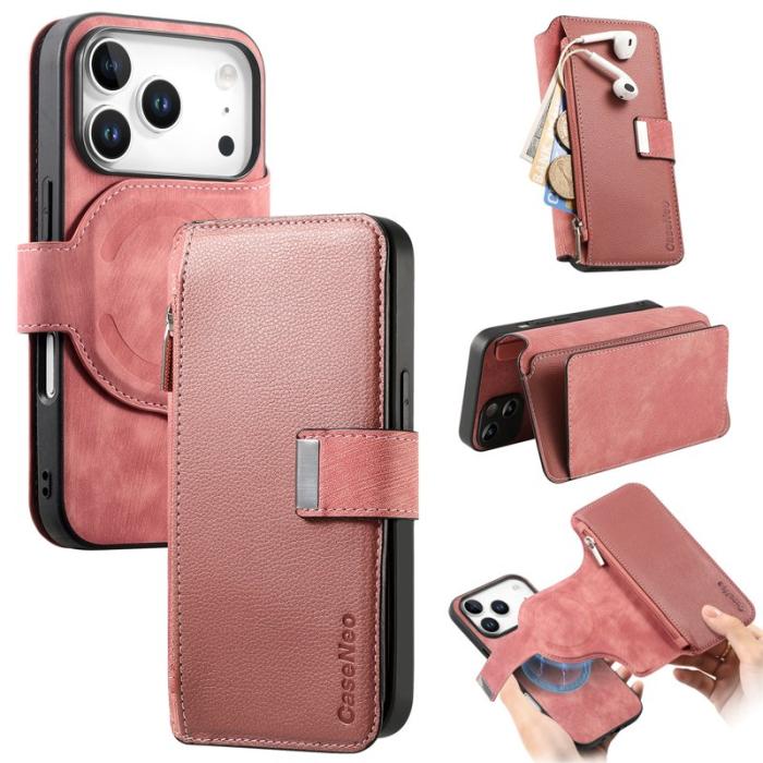 CASENEO - CASENEO MW-02 iPhone 17 Pro Plånboksfodral Konstläder - Rosa