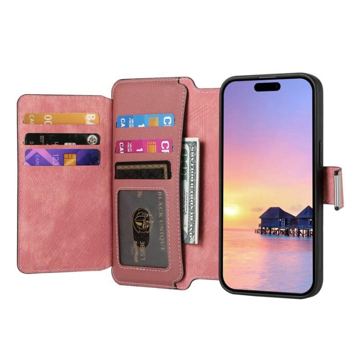 CASENEO - CASENEO MW-02 iPhone 17 Pro Plånboksfodral Konstläder - Rosa