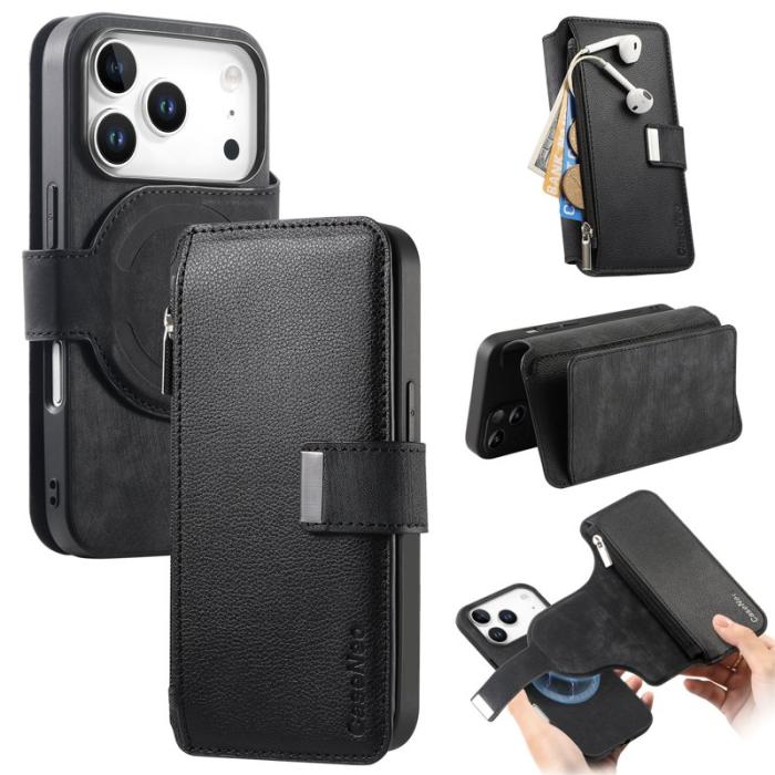 CASENEO - CASENEO MW-02 iPhone 17 Pro Plånboksfodral Konstläder - Svart