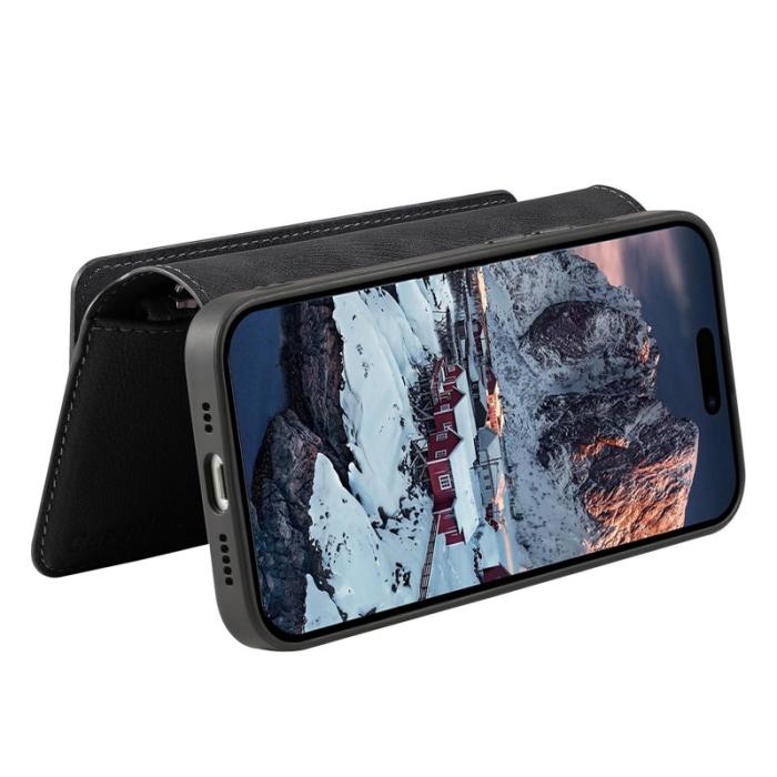 CASENEO - CASENEO MW-02 iPhone 17 Pro Plånboksfodral Konstläder - Svart