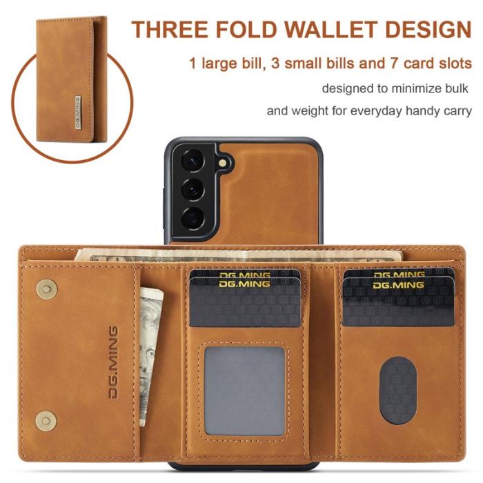 DG.MING - DG.MING M1 Wallet Mobilskal för Samsung Galaxy S21 FE - Brun