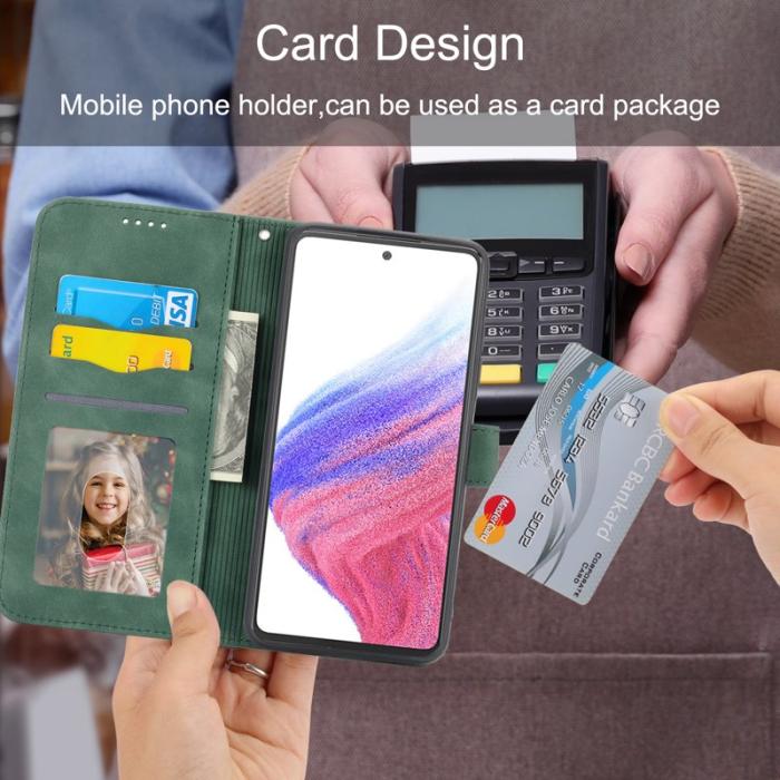 DIERFENG - DIERFENG DF-03 Plånboksfodral för Samsung Galaxy A53 5G - Konstläder - Grön