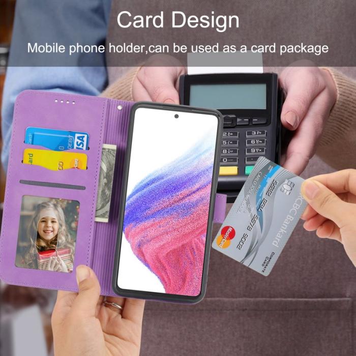 DIERFENG - DIERFENG DF-03 Plånboksfodral för Samsung Galaxy A53 5G - Konstläder - Lila