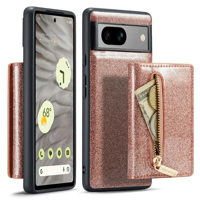 DG.MING - DG.MING M3 Series Konstläder Plånboksfodral för Google Pixel 7a - Roséguld
