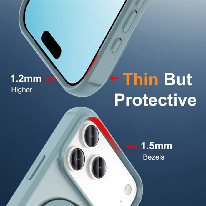 A-One Brand - iPhone 17 Pro Mobilskal MagSafe TPU+PC Kickstand - Sjöblå