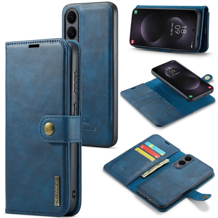 DG.MING - DG.MING Samsung Galaxy S25 Edge Plånboksfodral Äkta läder - Blå