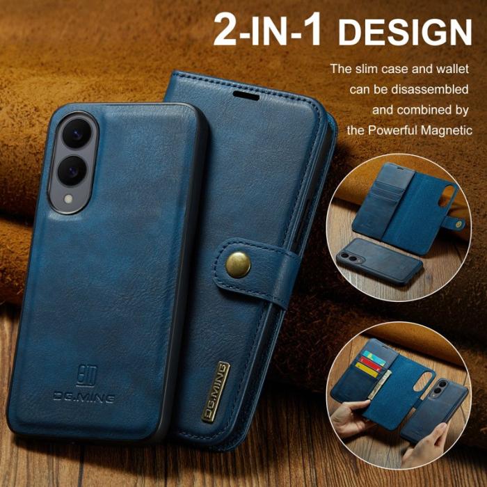 DG.MING - DG.MING Samsung Galaxy S25 Edge Plånboksfodral Äkta läder - Blå