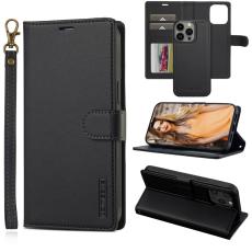 LC.imeeke - LC.IMEEKE L2 Series iPhone 14 Pro Max Pl&aring;nboksfodral Konstl&auml;der - Svart