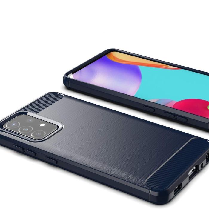 OEM - Carbon Flexible TPU skal till Samsung Galaxy A72 4G - Blå