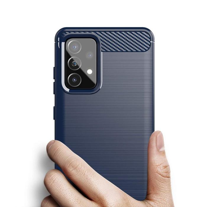 OEM - Carbon Flexible TPU skal till Samsung Galaxy A72 4G - Blå