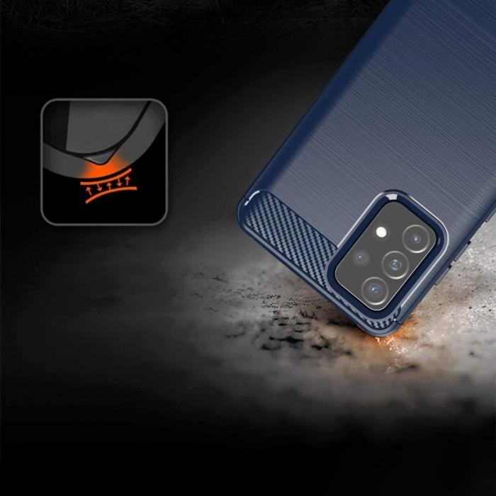 OEM - Carbon Flexible TPU skal till Samsung Galaxy A72 4G - Blå