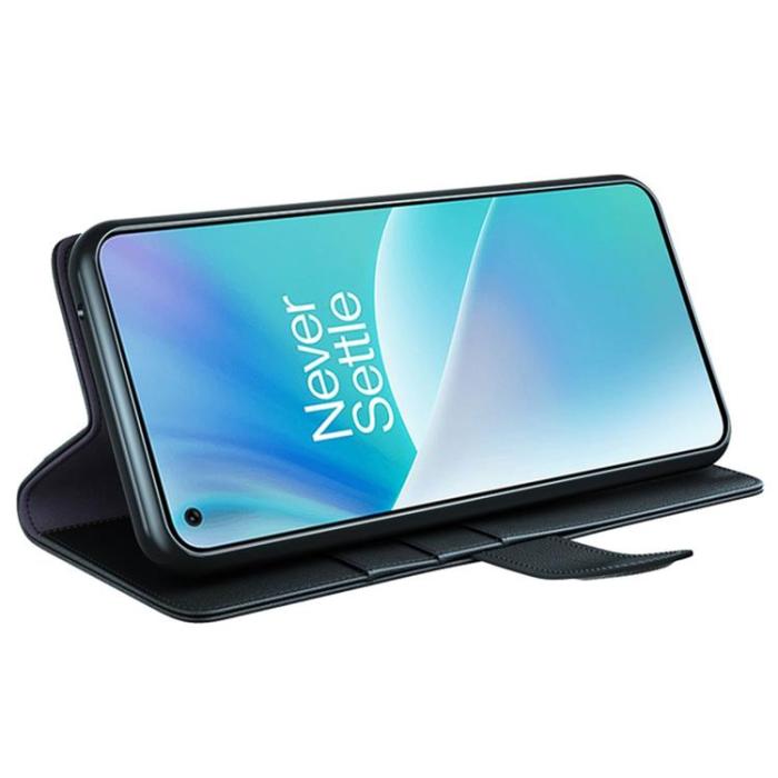 A-One Brand - OnePlus Nord 2T 5G Plånboksfodral Äkta Läder Flip Folio - Svart