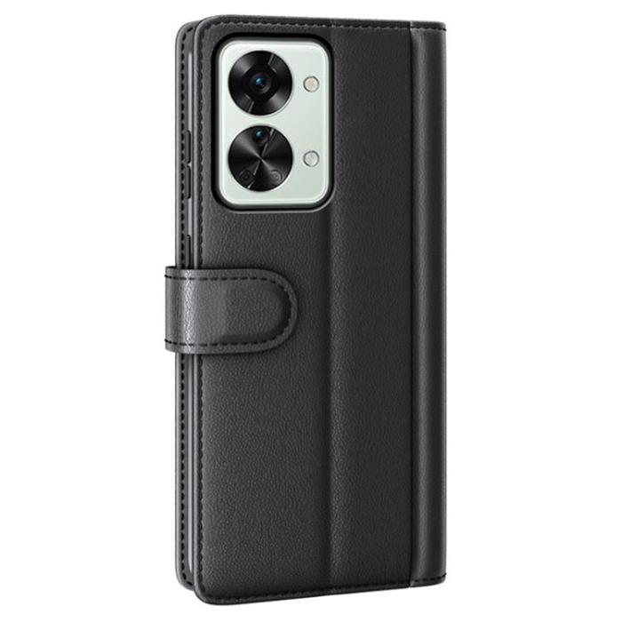 A-One Brand - OnePlus Nord 2T 5G Plånboksfodral Äkta Läder Flip Folio - Svart