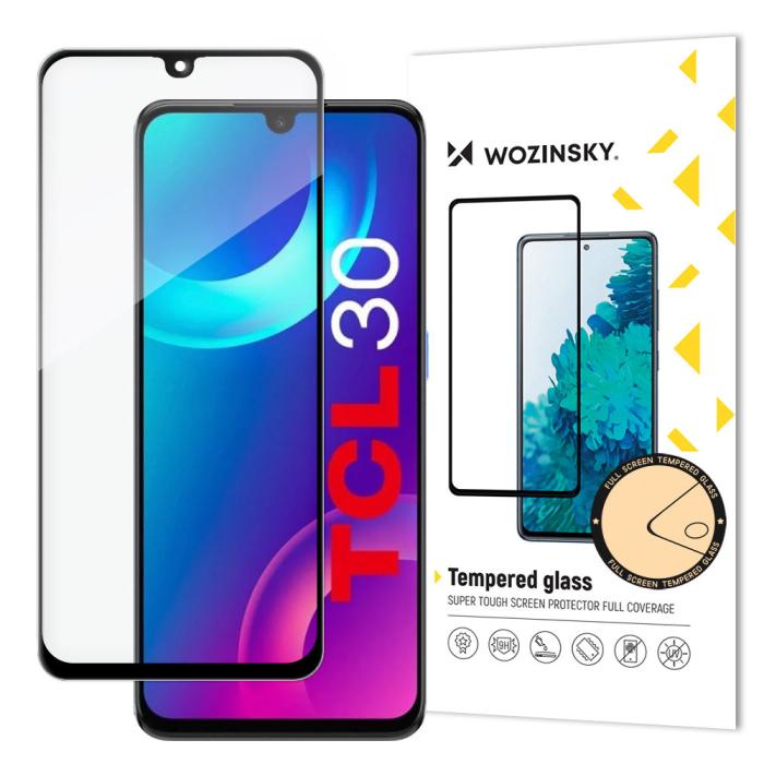 UTGATT1 - Wozinsky TCL 30 Härdat Glas Full Glue - Svart