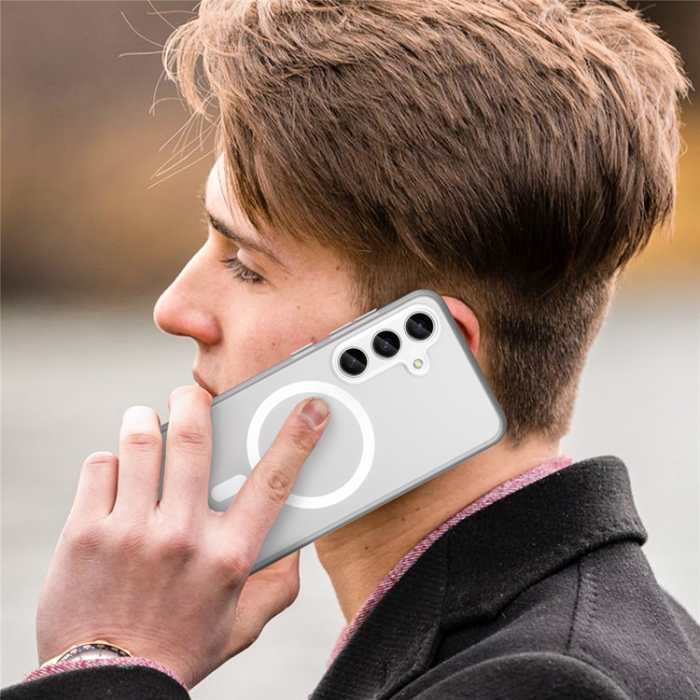 A-One Brand - Galaxy S25 Plus/S24 Plus Mobilskal MagSafe Frost - Vit