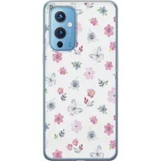 Gustaf - Mobilskal till OnePlus 9 med Blommor och fj&auml;rillar